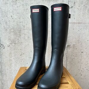 Hunter Black Slim fit Knee-High Rubber Rain Boots